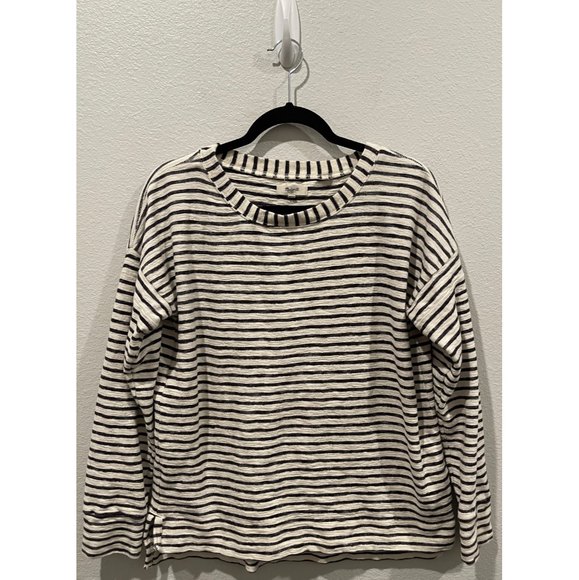 Madewell Sweaters - MADEWELL Navy Stripe Long Sleeve Sweatshirt